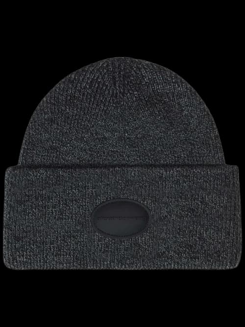 Alexander Wang Ribbed Domed Logo Patch Beanie Charcoal