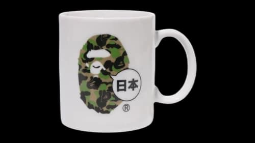 BAPE ABC Camo Japan Ape Head Mug White/Green