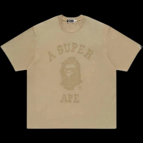 BAPE x KidSuper Garment Dye College Logo Tee 'Beige'