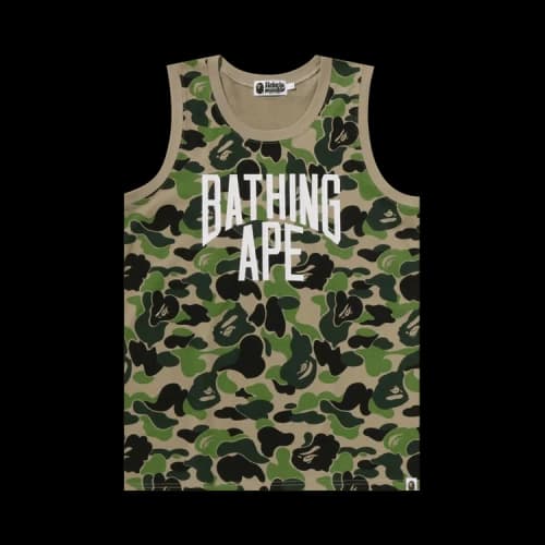 BAPE ABC Camo NYC Logo Tank Top 'Green'