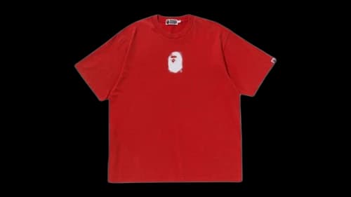 BAPE Pigment Print Ape Head Relaxed Fit Tee Red