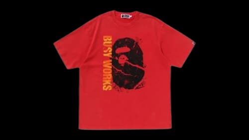 BAPE Garment Dye Relaxed Fit Tee Red