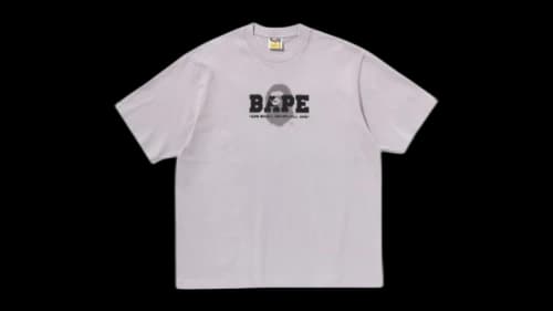 BAPE Graffiti Logo Relaxed Fit Tee Gray