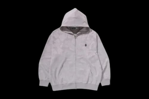 BAPE Solid Camo Jacquard One Point Relaxed Fit Zip Hoodie Sax