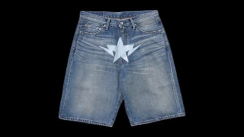 BAPE Twin Sta Relaxed Fit Denim Shorts Shorts Blue