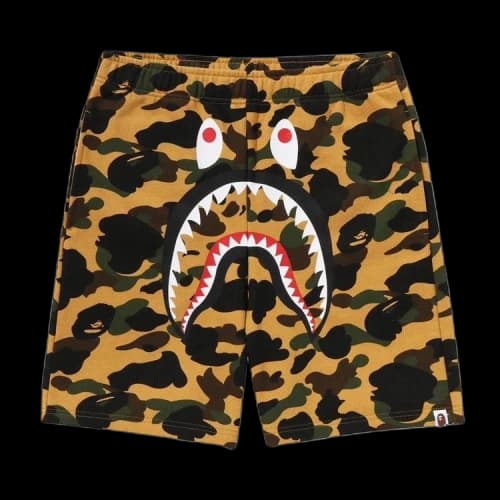BAPE 1st Camo Shark Regular Fit Sweat Shorts 'Yellow'