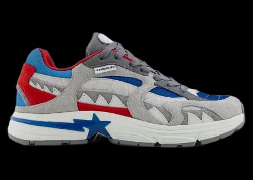 BAPE A Bathing Ape Shark Sta #2 Blue Grey Red