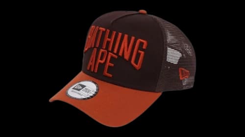 BAPE NYC Logo New Era 9Forty Cap Brown