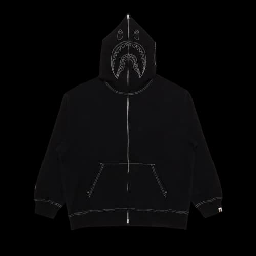 GOAT Exclusive BAPE Contrast Stitching Relaxed Fit Full-Zip Shark Hoodie
