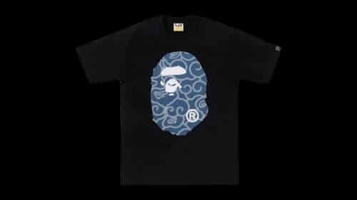 BAPE Japanese Cloud Camo Big Ape Head Tee Black