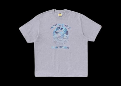 BAPE ABC Camo Fade Ape Head Relaxed Fit Tee Gray