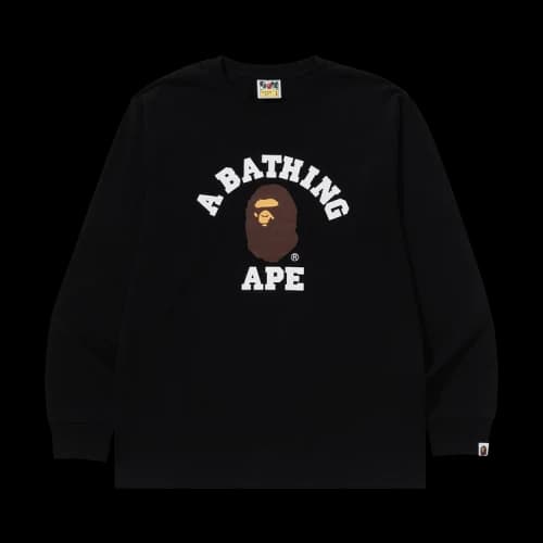 BAPE College Long-Sleeve Tee 'Black'