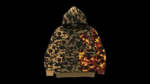 BAPE 1st Camo Upcycled Relaxed Fit Full Zip Hoodie Multi