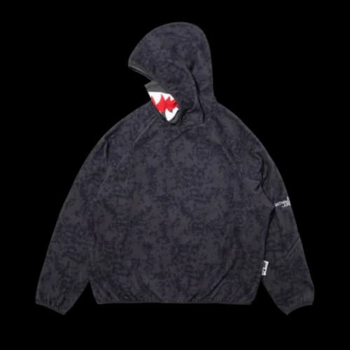BAPE x Kazuki Pixelate Camo Shark Relaxed Fit Pullover Hoodie 'Charcoal'
