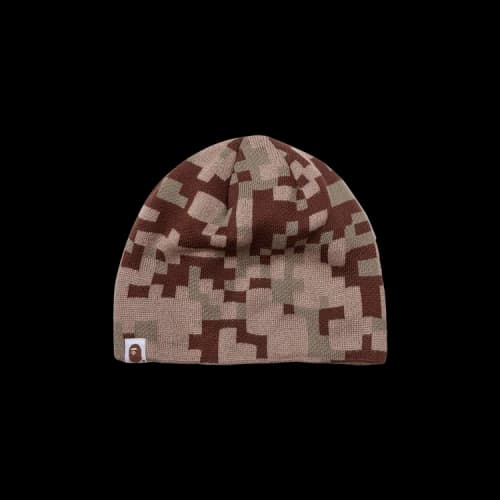 BAPE x Kazuki Kuraishi Pixelate Camo Beanie 'Beige'
