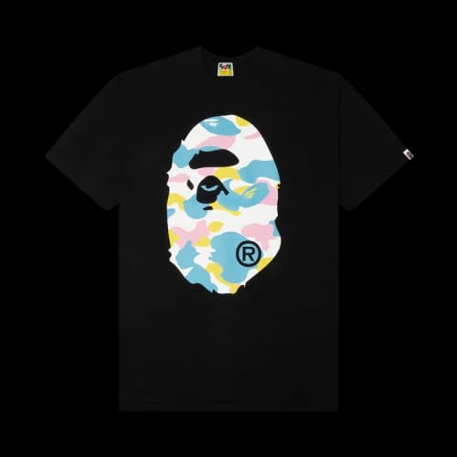 BAPE New Multi Camo Big Ape Head Tee 'Black'