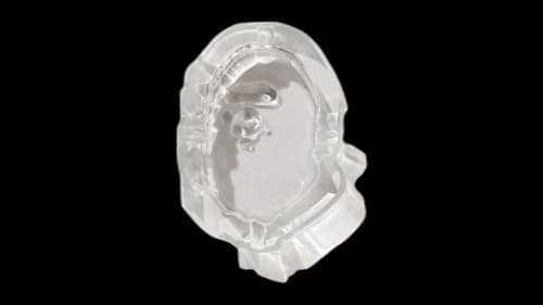 BAPE Ape Head Glass Ashtray Clear