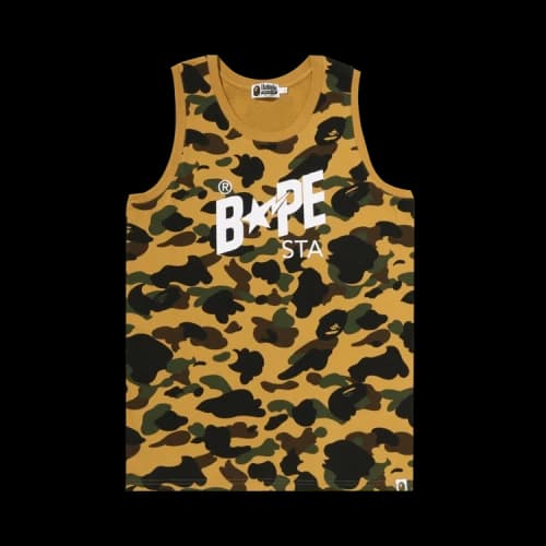 BAPE 1st Camo Bape Sta Tank Top 'Yellow'