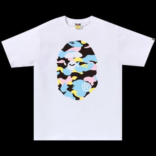 BAPE New Multi Camo Big Ape Head Tee 'White'