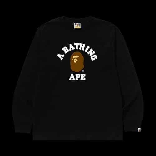 BAPE College Long-Sleeve Tee 'Black'