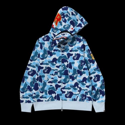 BAPE ABC Camo 2nd Shark Full Zip Hoodie 'Blue'