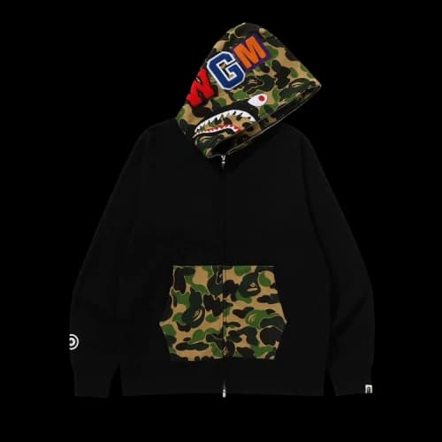 BAPE Camo Shark Full Zip Hoodie 'Black'