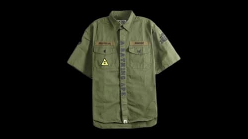 BAPE Multi Patch Cpo Short Sleeve Shirt Olived