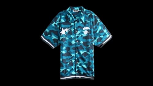 BAPE Color Camo Warm Up Short Sleeve Shirt Green