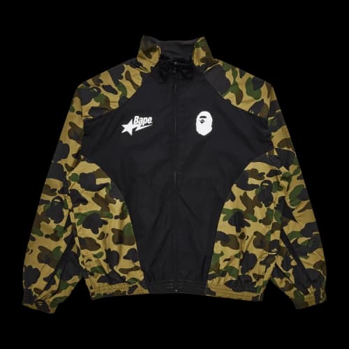 BAPE 1st Camo Stand Collar Track Jacket 'Green'