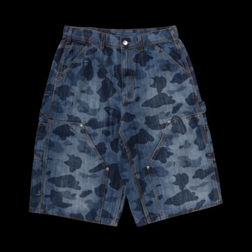 BAPE 1st Camo Double Knee 13 Oz Relaxed Fit Denim Shorts 'Blue'