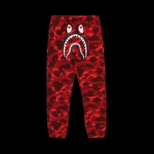 BAPE Color Camo Shark Sweat Pants 'Red'