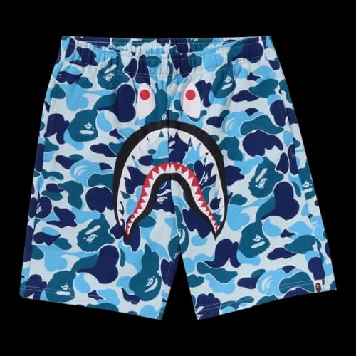 BAPE ABC Camo Shark Sweat Shorts 'Blue'