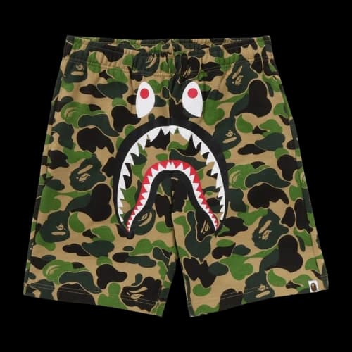BAPE ABC Camo Shark Sweat Shorts 'Green'
