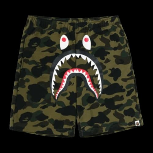 BAPE Camo Shark Sweat Shorts 'Green'