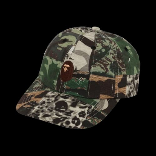 BAPE Camo Patchwork Panel Cap 'Green'