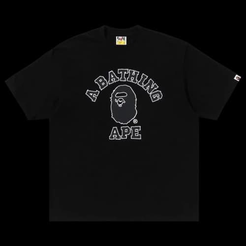 BAPE Hand Drawn Outline College Relaxed Fit Tee 'Black'