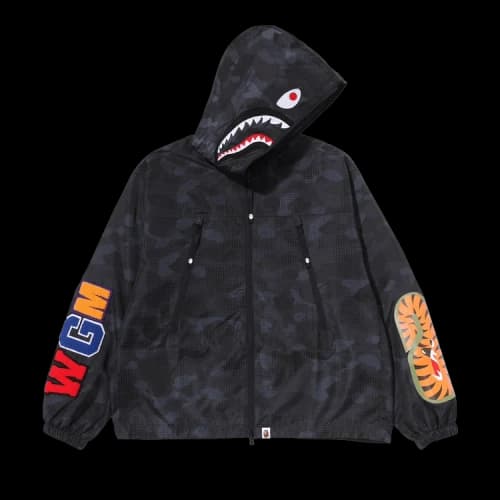 BAPE Color Camo Reflective Ripstop Shark Full Zip Jacket 'Black'