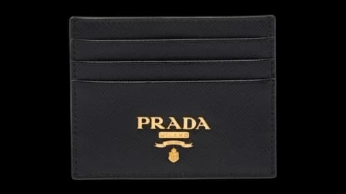 Prada Saffiano Leather Card Case Black