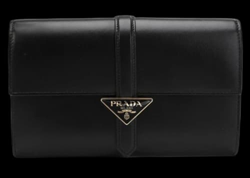 Prada Rectangular Logo Clutch Bag Black