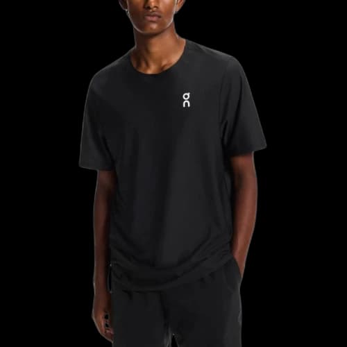 On Court Tennis Tops Men's Black Crew Neck Moderate