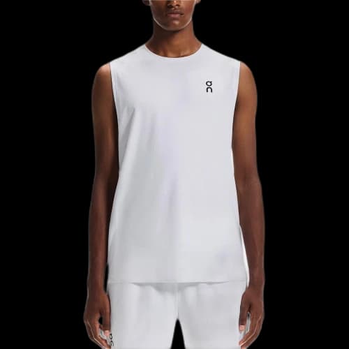 On Court Tank Tops Men's White Crew Neck Moderate Straight Fit