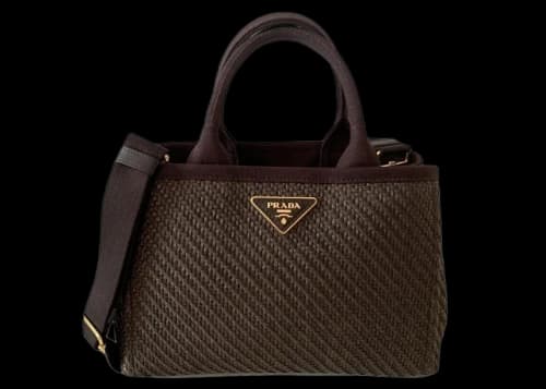 Prada Tote Satchel Handbag Canapa Brown