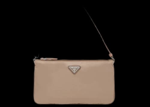 Prada Nylon and Saffiano Leather Mini-Bag Cameo Beige