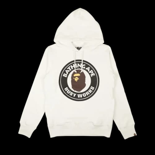BAPE Busy Works Pullover Hoodie 'White'