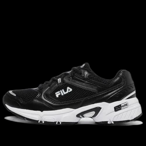 FILA Wear-Resistant Shock Absorption Low Top Casual Black White Korean Version 'Black White'