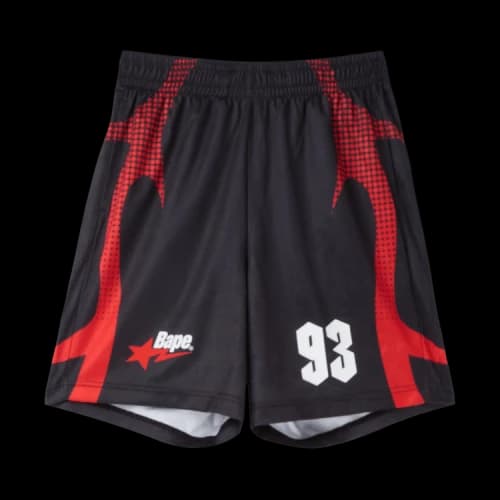 BAPE Ape Flame Monogram Jacquard Relaxed Fit Shorts 'Black'