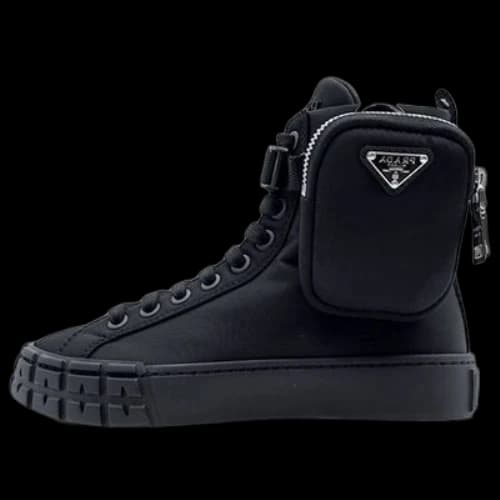 PRADA Wheel Re-Nylon Hight Sneakers with Larger Pouch 'Black' (Women's)