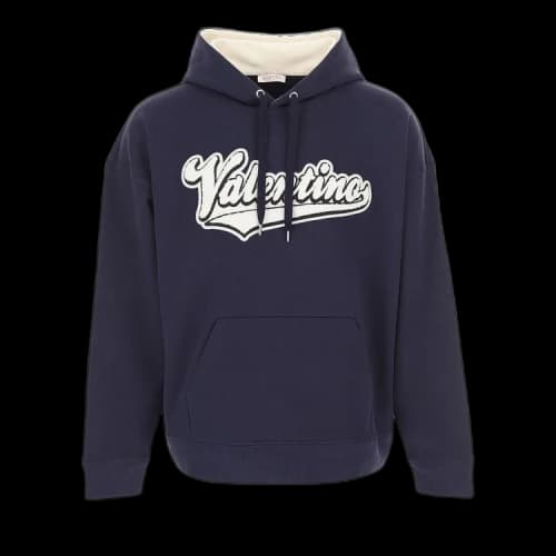 Valentino Logo Patch Hoodie 'Navy'