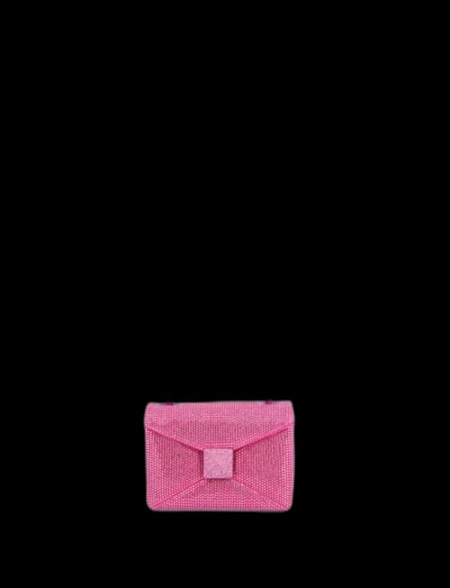 Valentino One Stud Foldover Top Shoulder Bag Fuchsia