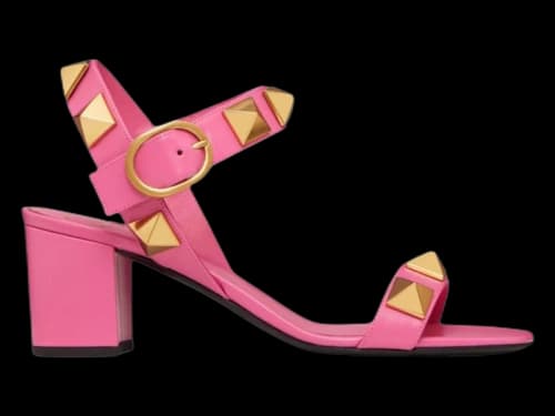 Valentino Roman Stud Calfskin Sandal Pink (Women's)